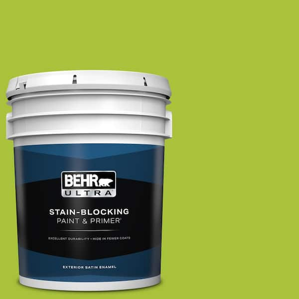 BEHR ULTRA 5 gal. #S-G-410 Green Crush Satin Enamel Exterior Paint & Primer