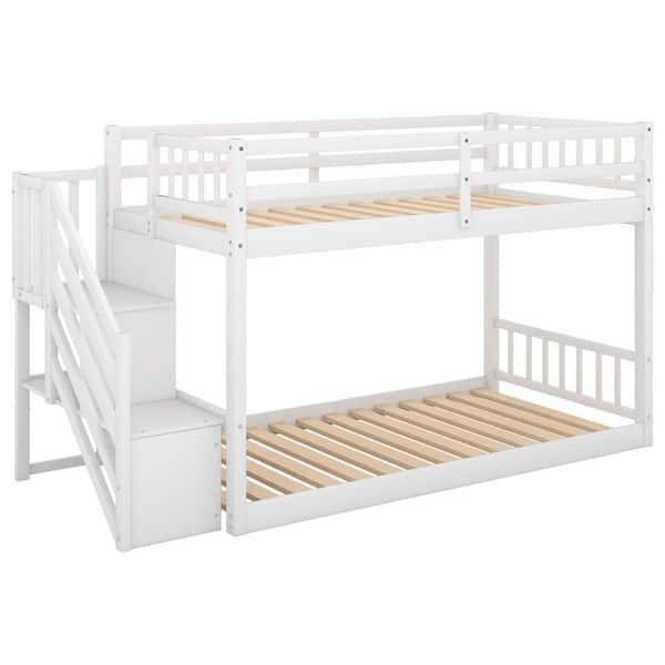 Twin Over Walmart Bunk Bed With Stairs ANBAZAR White Low Bunk Beds