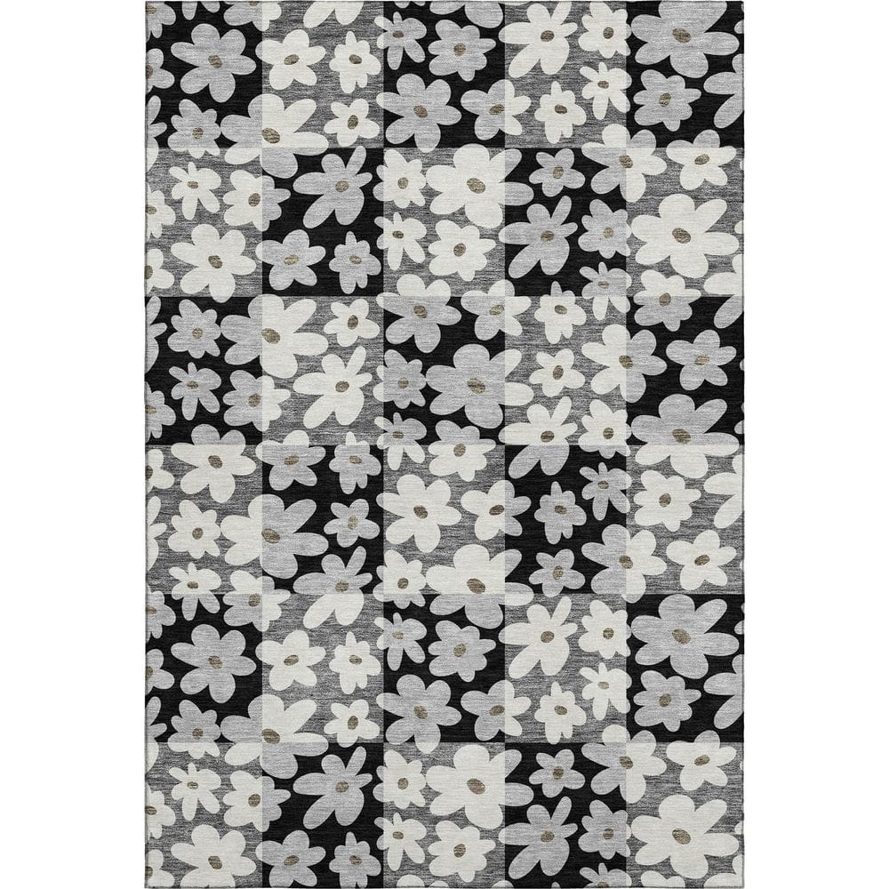 Mayfield Premium Machine Washable Abstract AMF2476 Black 9 ft. x 12 ft. Area Rug price history on PriceWatchPro