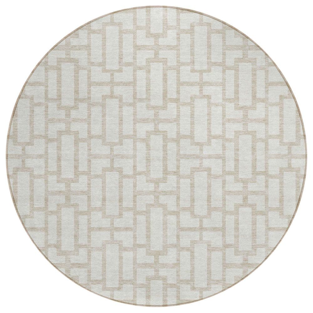 Chantille Machine Washable Indoor/Outdoor Abstract ACN916 Ivory 8 ft. x 8 ft. Area Rug price history on PriceWatchPro