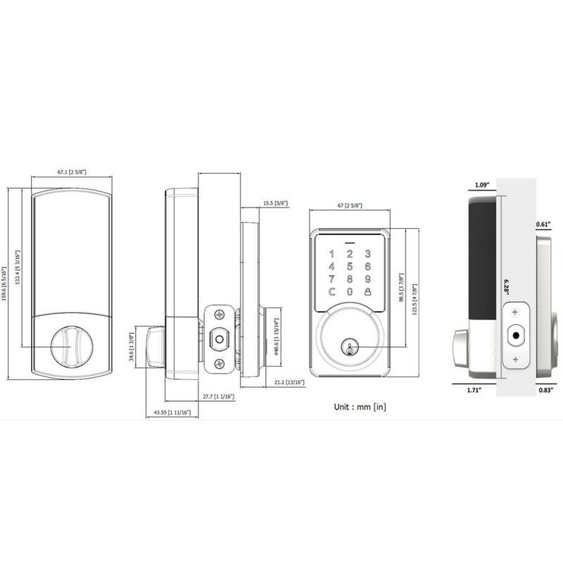 Square Satin Nickel Smart Wi-Fi Deadbolt Powered By Hubspace