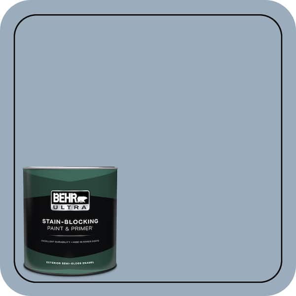 BEHR ULTRA 1 qt. #S510-3 Ombre Blue Semi-Gloss Enamel Exterior Paint & Primer