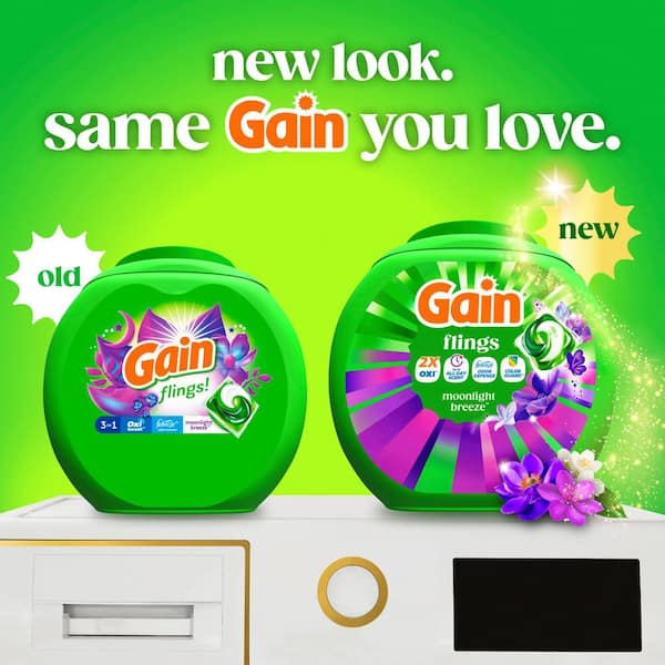 Flings Oxi Boost and Febreeze 3 in 1 HE Moonlight Breeze Scent Laundry Detergent Pods (60-Count)