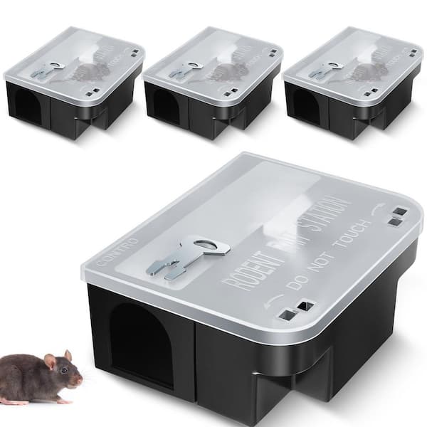 N/A Indoor/Outdoor Rat Bait Station with Clear Lid and Keys