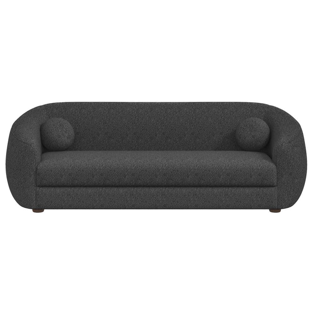 Ashcroft Furniture Co Nandi 87 in. Round Arm 3-Seater Sofa in Dark Gray ...