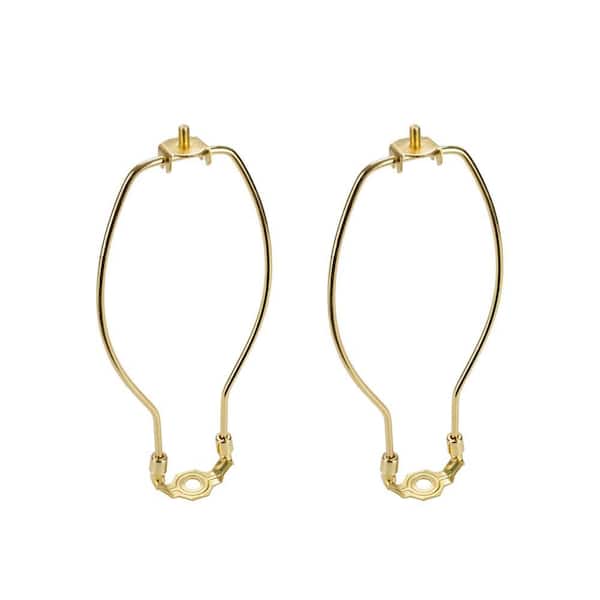 8 in. Polished Brass Detachable Lamp Harp with Saddle (2-Pack)