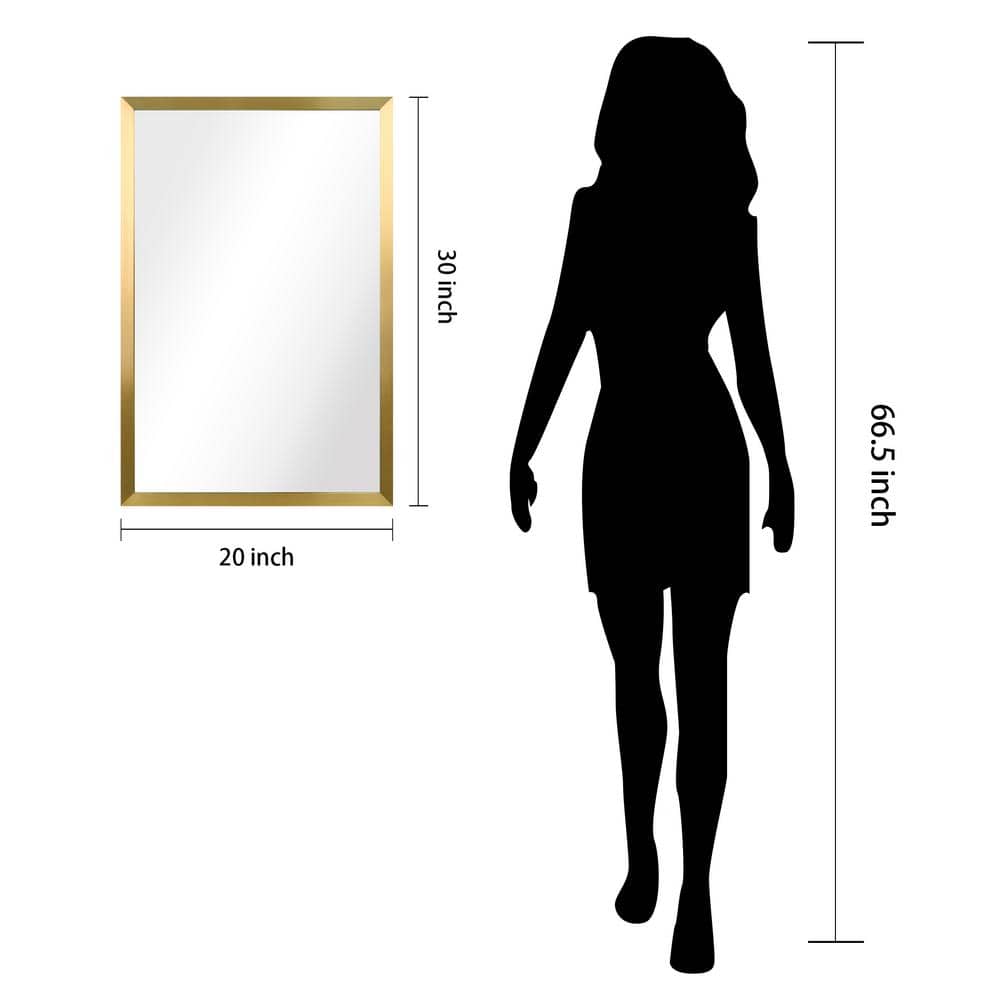 Sleek Contempo 20" x 30" Gold and Silver Rectangular Wall Mirror