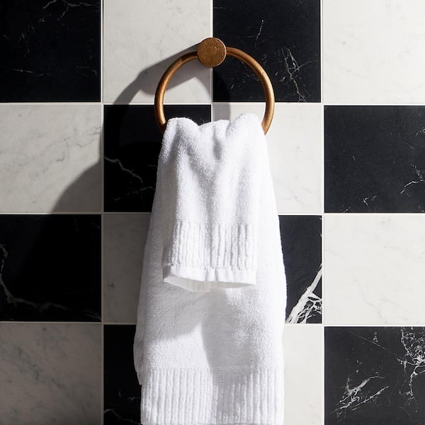 Marmo Marble Black 6 in. x 6 in. Matte Porcelain Floor and Wall Tile (7.02 sq. ft./Case)