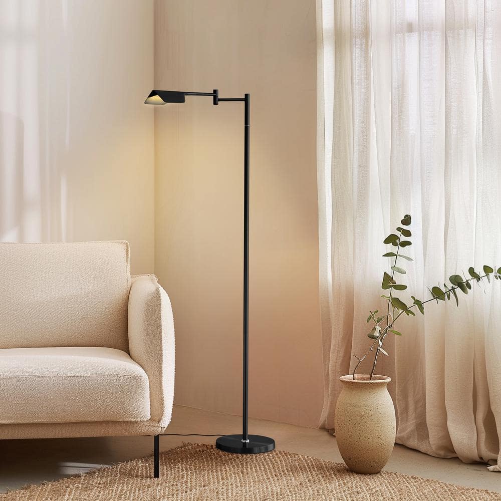 Black Adjustable 3-Way LED Task Floor Lamp