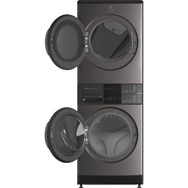 4.5 cu. ft. Stacked Washer and 8.0 cu. ft. Gas Dryer Laundry Tower in Titanium with SmartBoost Premixing, Energy Star