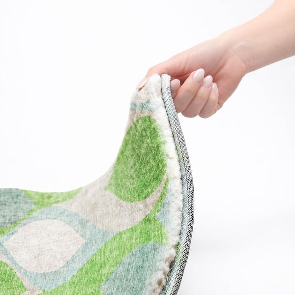 Dream Shag Premium Machine Washable Abstract ADS749 Lime 9 ft. x 12 ft. Area Rug