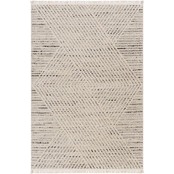 Berlin Taupe Geometric 5 ft. x 7 ft. Indoor Area Rug