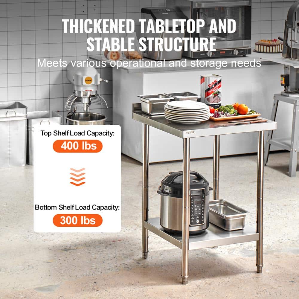 Adjustable Height Stainless Steel 24'' x 24'' Work Table