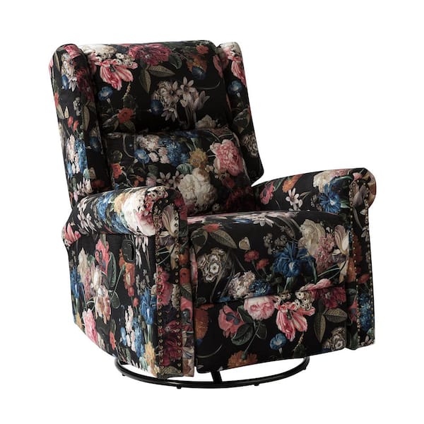 JAYDEN CREATION Jahwe Floral Manual Livingroom Swivel Glider Nursery Recliner with Swivel Base