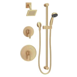 Dia 1-Handle Wall-Mounted Shower Trim Kit in Brushed Bronze (Valve not Included)