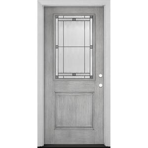 Everland Collection Customizable Fiberglass Prehung Front Door without Glass