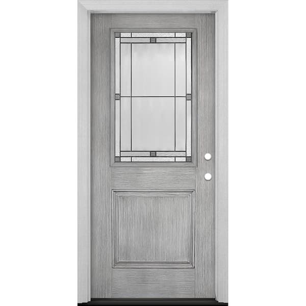 Masonite Everland Collection Customizable Fiberglass Prehung Front Door without Glass