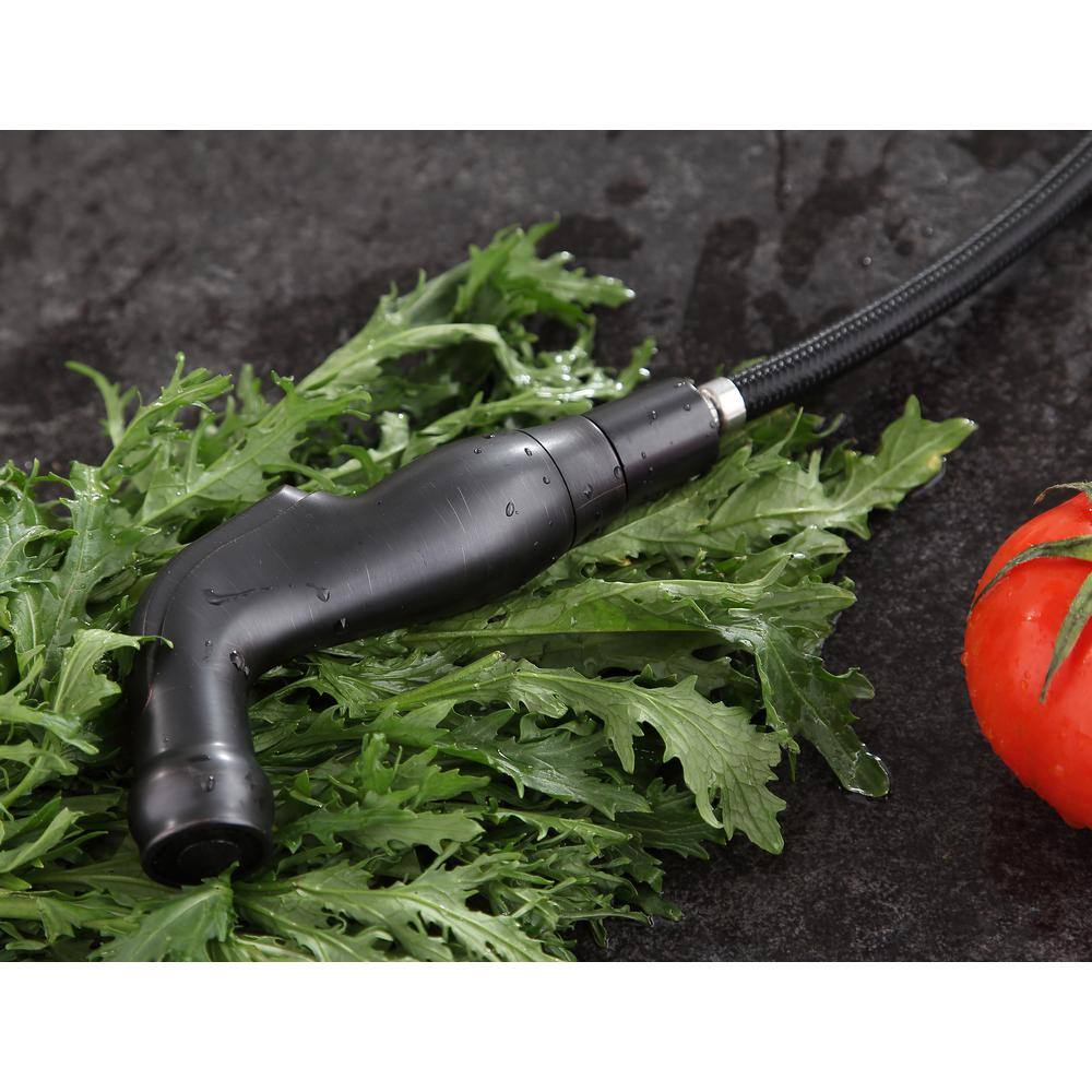 Highland Oil Rubbed Bronze Single-Handle Kitchen Faucet with Pull-out Spray