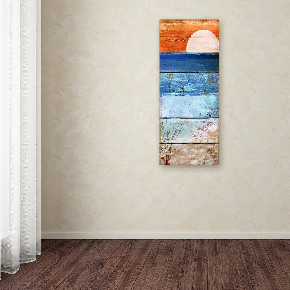 Colorful Beach Moonrise Canvas Art for Kids' Nursery