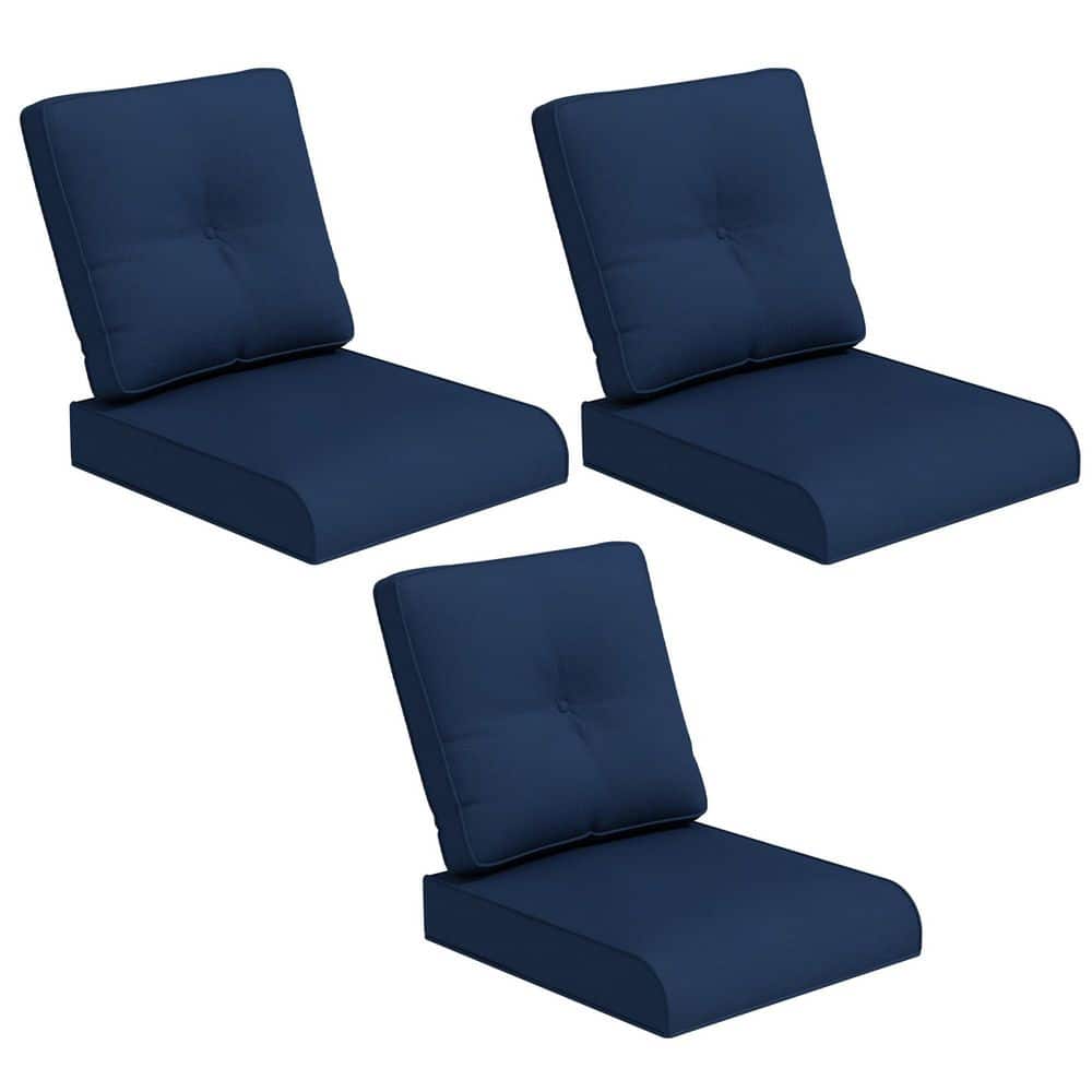 22 in. x 24 in. 6-Piece Thick Outdoor Patio Replacement Cushion Set with Zipper Design for Lounge Chairs, Sofa in Blue price history on PriceWatchPro
