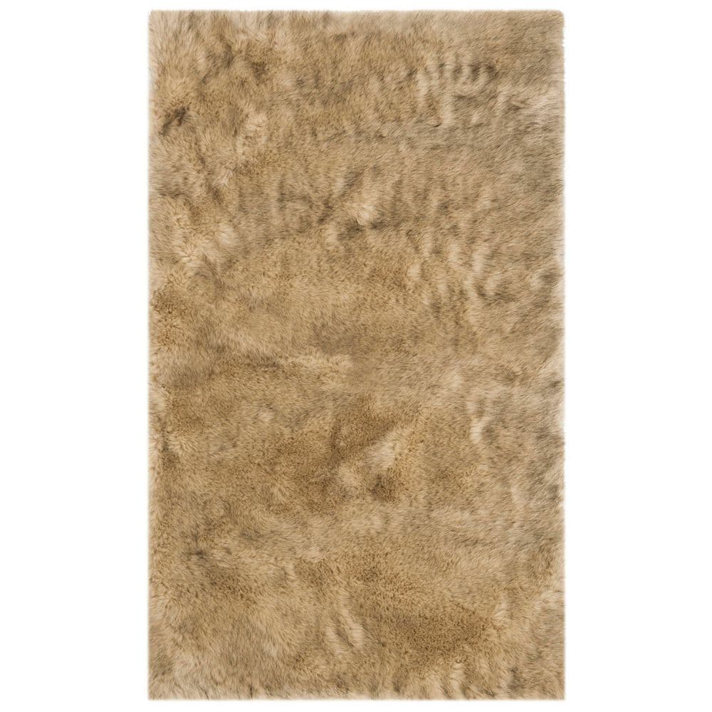 Faux Sheep Skin 3 ft. x 5 ft. Light Gray/Black Solid Color Area Rug price history on PriceWatchPro
