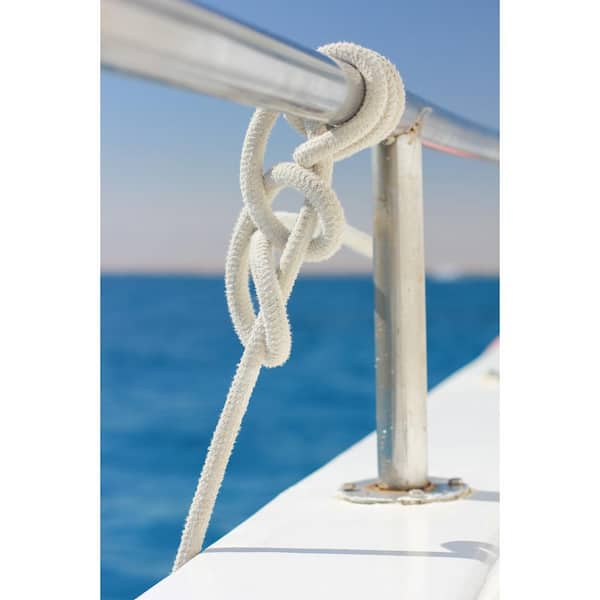 2PCS Double Clips Heavy Duty 316 Stainless Steel Clips Boat Rope 4FT+100 FT  Double Braided Nylon Boat Anchor Rope