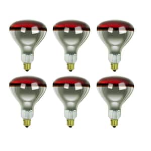 375-Watt R40 Dimmable Medium Base Incandescent Heat Lamp Bulb with Transparent Red Finish (6-Pack)