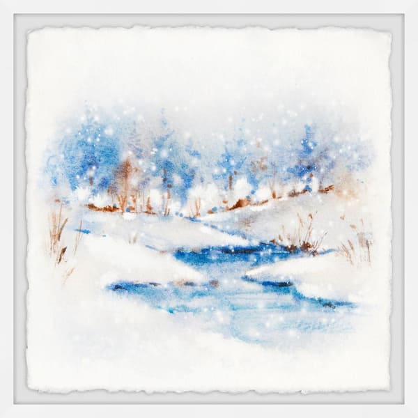 Winter Stream by Marmont Hill Framed Nature Art Print 12 in. x 12 in. .  CHRSMS41WFPFL12 - The Home Depot