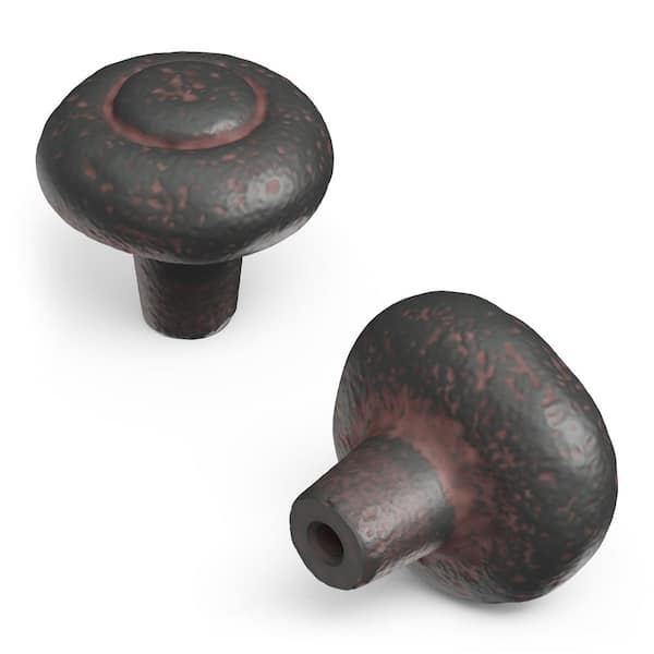 HICKORY HARDWARE Refined Rustic 1-1/4 in. Diameter Rustic Iron Cabinet Knob (10-Pack)