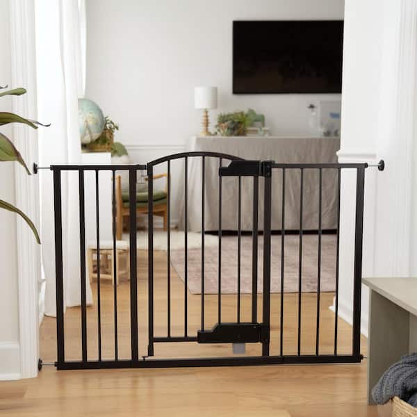 Thruway 52W Series Hands-Free GlideOpen Pressure/Hardware Mounted Pet and Baby Gate, 24"-52" Wide, 33" Tall - Espresso
