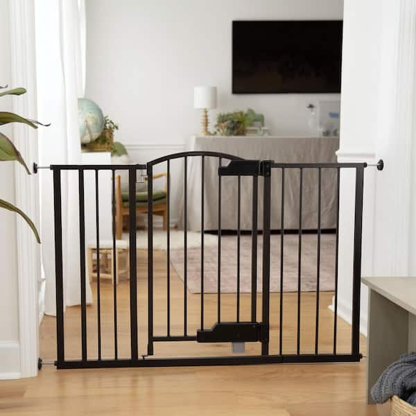 Thruway 52W Series Hands-Free GlideOpen™ Pressure/Hardware Mounted Pet and Baby Gate, 24"-52" Wide, 33" Tall - Espresso