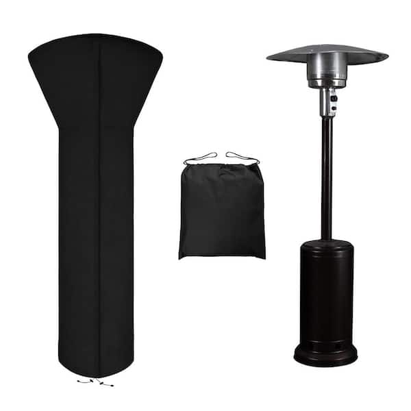 Dyiom 89 in. H x 33 in. D x 19 in. B Patio Heater Cover with Zipper and Storage Bag, Waterproof Outdoor Heater Cover, Black