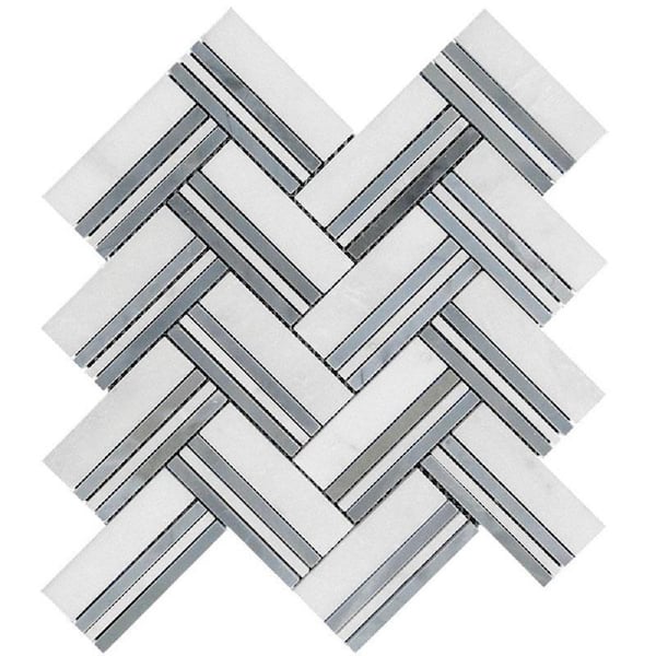 Apollo Tile Heritage Beige 12-in x 12-in Polished Natural Stone Marble Herringbone Floor and Wall Tile (4.71-sq. ft/ Carton)