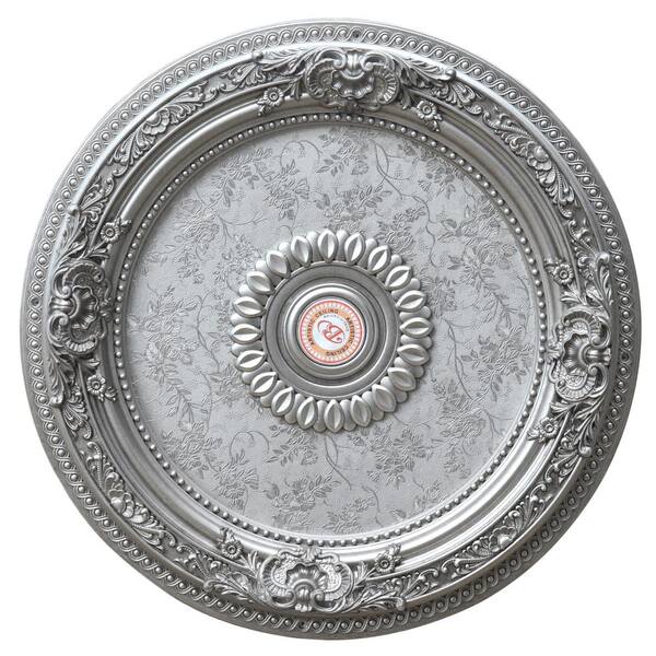 AFD 2 in. x 24 in. x 24 in. Antique Silver Round Ceiling Medallion