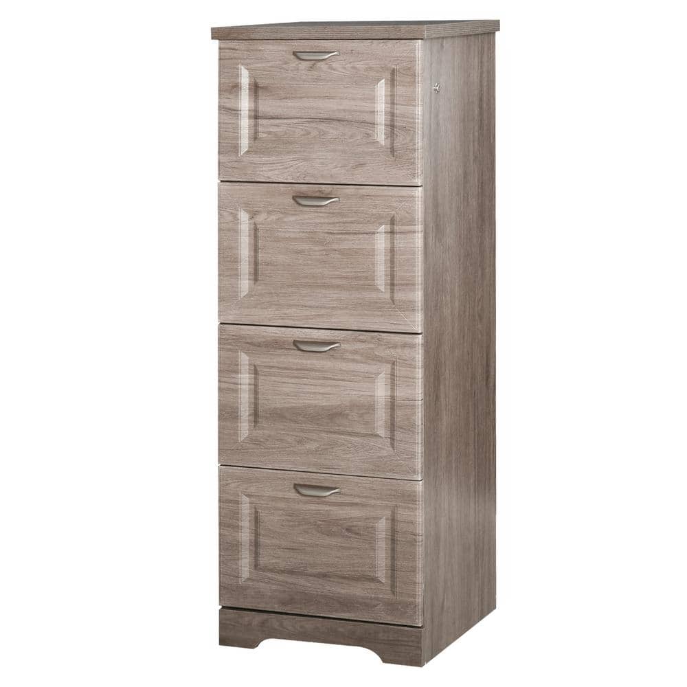 Oak 4Drawer Vertical File Storage with Lock and Key 836