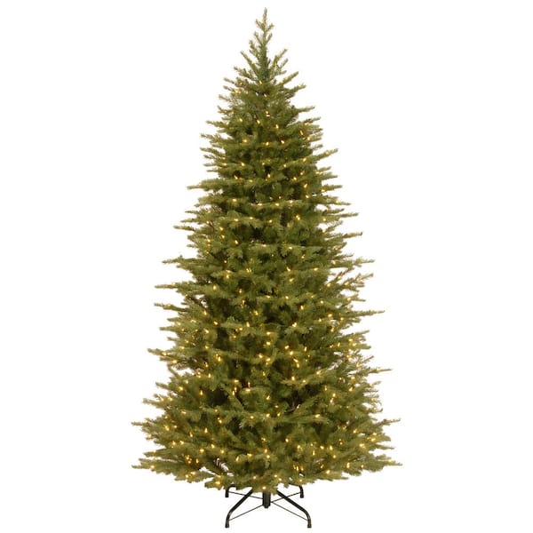 National Tree Company 7-1/2 ft. Feel Real Nordic Spruce Medium Hinged Artificial Christmas Tree with Clear Lights