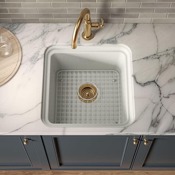 KOHLER Iron/Tones Cast Iron 20.88 in. Drop-In/Undermount Bar Sink