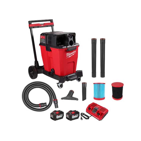 Milwaukee M18 FUEL 12 Gallon Cordless DUAL-BATTERY Wet/Dry Shop Vac Kit W/12.0 Ah Battery, and Charger w/Large Foam Wet Filter