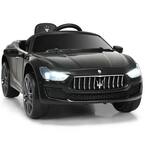12-Volt Maserati Licensed Kids Ride On Car RC Remote Control with LED Lights Music in Black