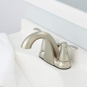 Gable 4 in. Centerset 2-Handle Mid-Arc Bathroom Faucet in Brushed Nickel