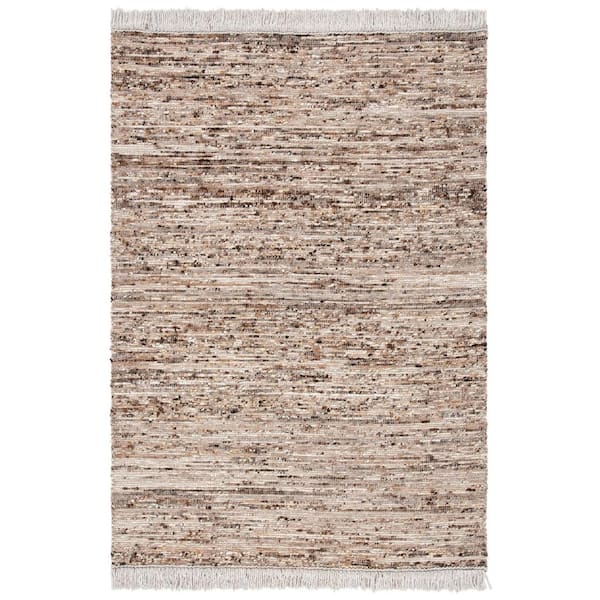 SAFAVIEH Natura Brown/Ivory Doormat 3 ft. x 5 ft. Braided Area Rug