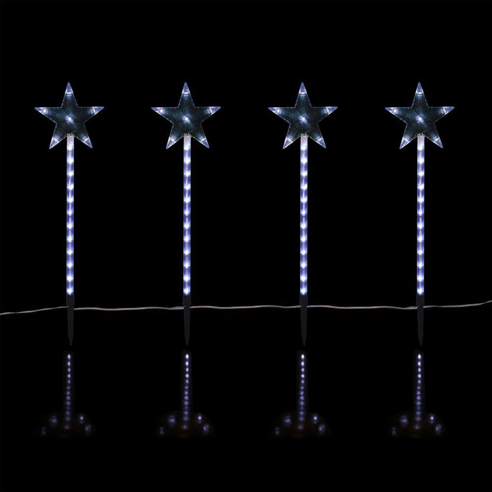 Shooting Star LED Pathway Stakes, 4-Pack, Cool White