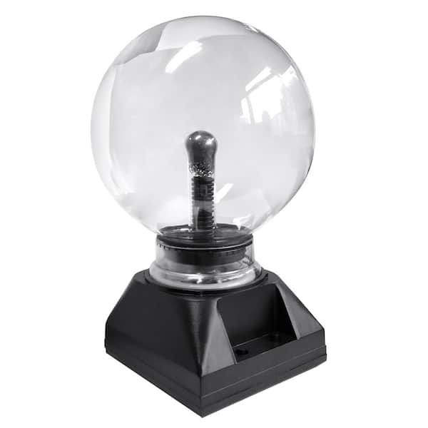 LamQee 8 in. Black Novelty Magic Touch Crystal Globe Desktop Light Plasma Ball Table Lamp