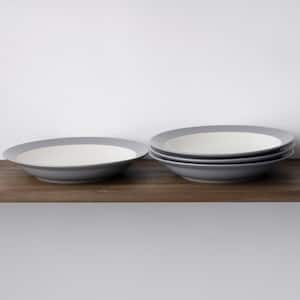 Colorwave Slate 10.5 in., 27 fl. Oz.(Gray) Stoneware Pasta Bowls,  (Set of 4)