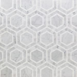 Zeta Thassos 10-3/4 in. x 12-1/4 in. Polished Marble Mosaic Tile (0.91 sq. ft./ sheet)