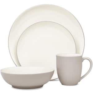 Colorwave Sand 4-Piece (Tan) Stoneware Coupe Place Setting, Service for 1