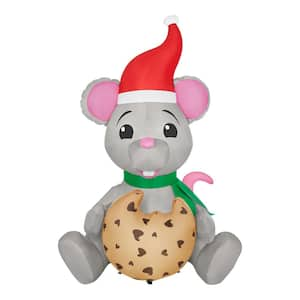 6.5 ft. Animated LED Mouse Eating Cookie Christmas Airblown® Inflatable