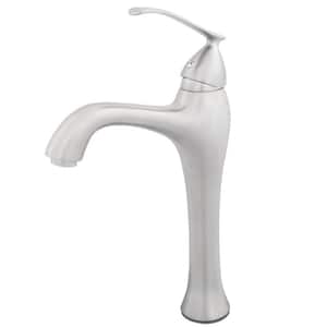 Traditional Single Hole Single-Handle Bathroom Faucet in Brushed Nickel
