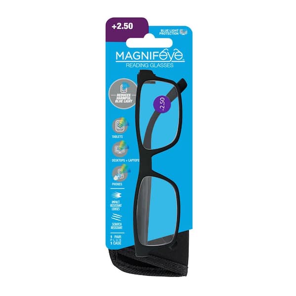 Magnifeye Retro Black Blue Light Reading Glasses 86926-14-2