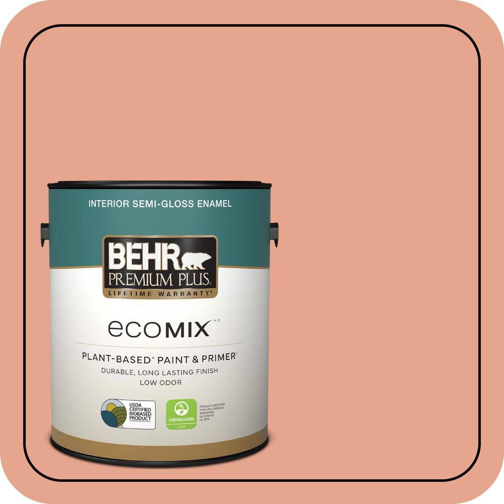 1 gal. #M180-4 Priceless Coral Semi-Gloss Enamel EcoMix Plant-Based Interior Paint & Primer product image for price tracking